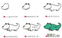 鳄鱼简笔画步骤图片大全