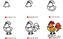 公鸡简笔画步骤图片大全