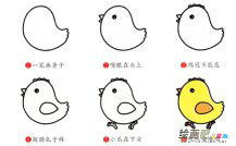 小鸡动物简笔画步骤图片大全