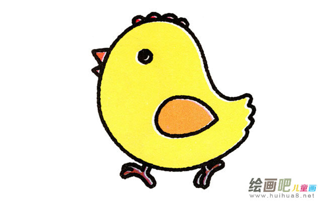 小鸡动物简笔画步骤图片大全