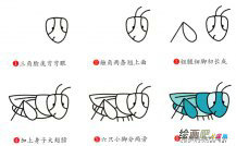 蚱蜢动物简笔画步骤图片大全