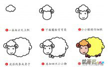 绵羊动物简笔画步骤图片大全