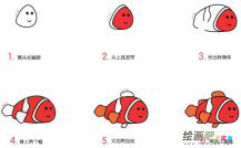 小丑鱼动物简笔画步骤图片大全