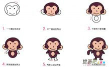 小猴子动物简笔画步骤图片大全