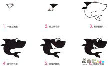 大鲨鱼动物简笔画步骤图片大全