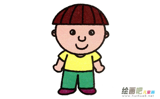弟弟人物简笔画步骤图片大全