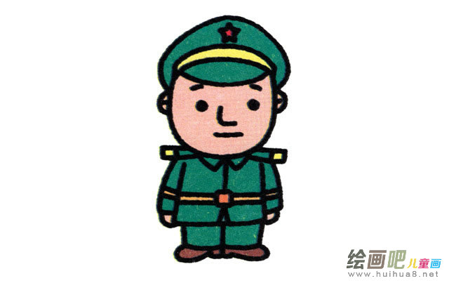 解放军人物简笔画步骤图片大全