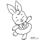 跳舞的小兔子动物简笔画步骤图片大全