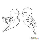 相思鸟动物简笔画步骤图片大全