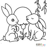 两只兔子动物简笔画步骤图片大全