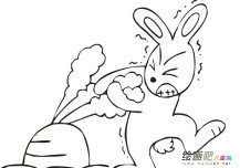 拔萝卜的兔子动物简笔画步骤图片大全