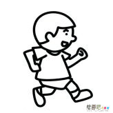 跑步的小孩人物简笔画步骤图片大全