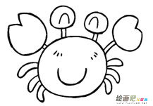 螃蟹动物简笔画步骤图片大全
