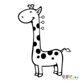 卡通长颈鹿动物简笔画步骤图片大全