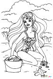 沙滩上的美女人物简笔画步骤图片大全