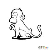 猴子动物简笔画步骤图片大全
