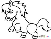 小马动物简笔画步骤图片大全