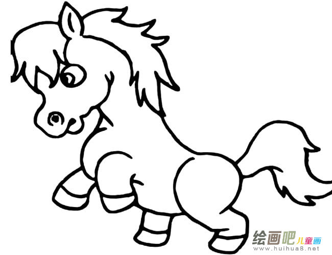 小马动物简笔画步骤图片大全