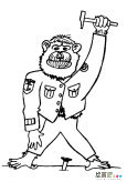 猴子工程师动物简笔画步骤图片大全