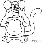 捂嘴的猴子动物简笔画步骤图片大全