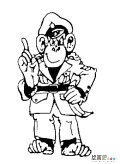 猴子警官动物简笔画步骤图片大全