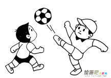 踢球的小孩子人物简笔画步骤图片大全