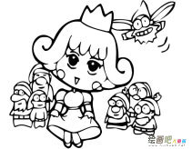 白雪公主七个小矮人人物简笔画步骤图片