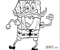 海棉宝宝卡通人物简笔画步骤图片大全
