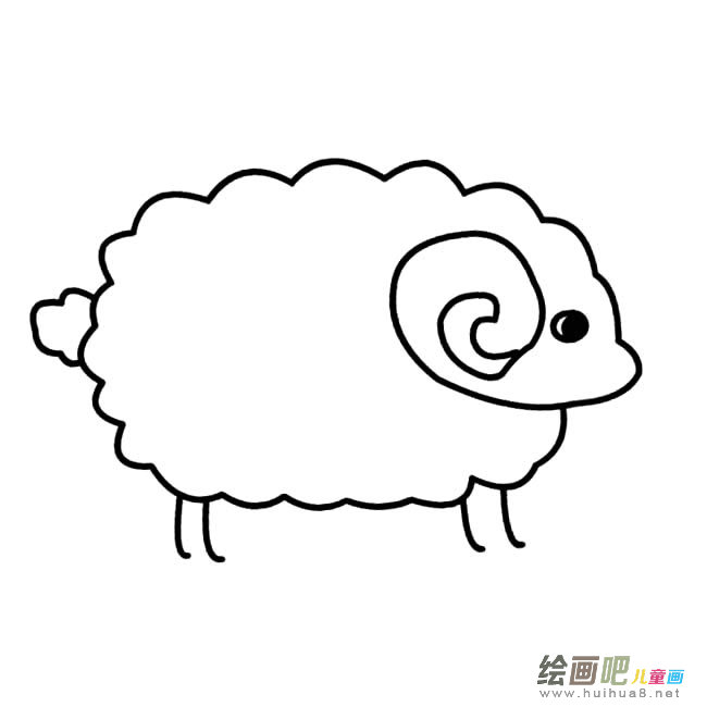 小绵羊动物简笔画步骤图片大全