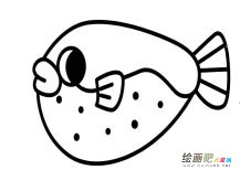 河豚鱼动物简笔画步骤图片大全