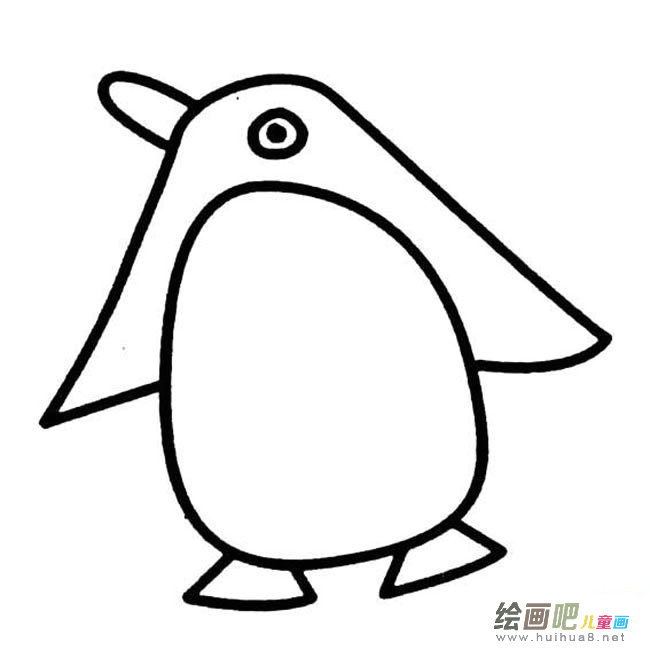 企鹅动物简笔画步骤图片大全二