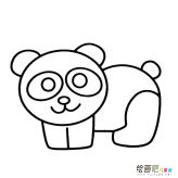 大熊猫动物简笔画步骤图片大全三
