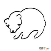 一笔画狗熊动物简笔画步骤图片大全