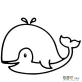 小鲸鱼动物简笔画步骤图片大全二