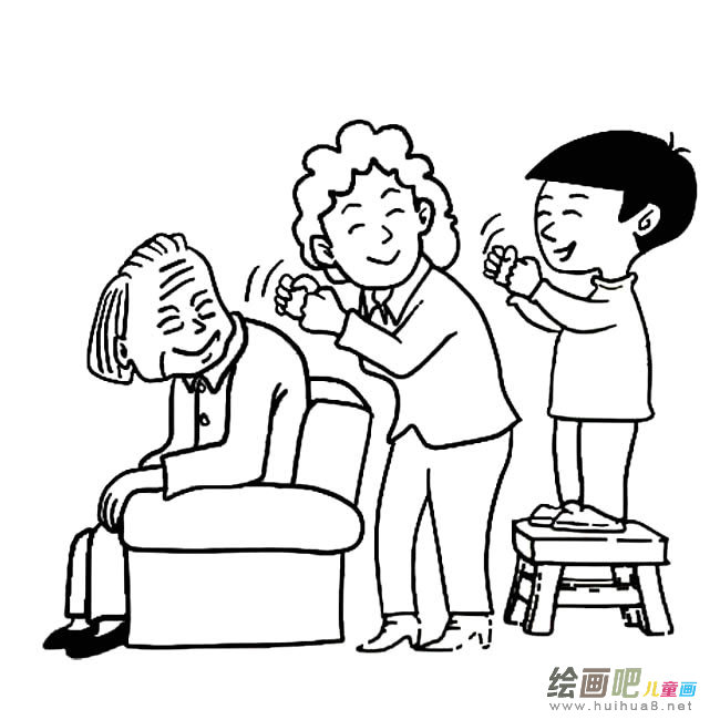 为妈妈捶动物简笔画步骤图片大全
