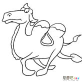 飞奔的骆驼动物简笔画步骤图片大全