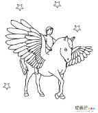 天马动物简笔画步骤图片大全三