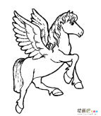 天马动物简笔画步骤图片大全五
