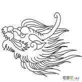 中国龙龙头动物简笔画步骤图片大全
