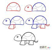 小海龟简笔画步骤图片大全