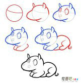 河马简笔画步骤图片大全