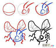 小飞虫简笔画步骤图片大全