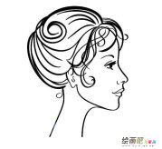 女人侧脸简笔画步骤图片大全