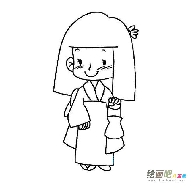 日本小女孩简笔画图片大全