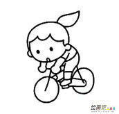 骑车子的小女孩简笔画步骤图片大全