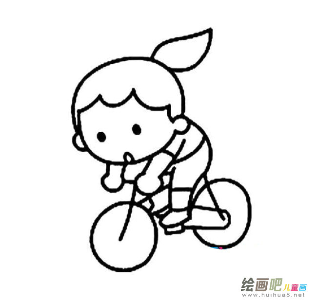 骑车子的小女孩简笔画图片大全