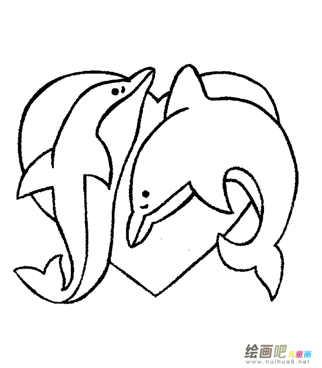 海豚简笔画图片大全大图