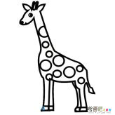 一只长颈鹿简笔画步骤图