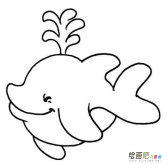 幼儿卡通鲸鱼简笔画图片大全