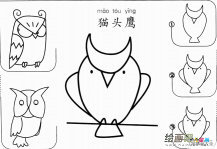 简单的儿童猫头鹰怎么画